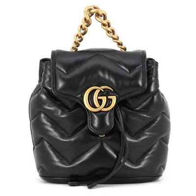 Pre-owned Gucci Black Leather Backpack ()