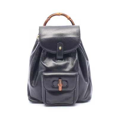 Pre-owned Gucci Black Leather Backpack ()