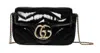 Gucci Gg Marmont Super Mini Patent Shoulder Bag In Black