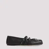 Gucci Leather Bow Detail Squared Toe Ballet Flats In Black