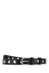 Gucci Adjustable Leather Belt With Silver Buckle In 1000