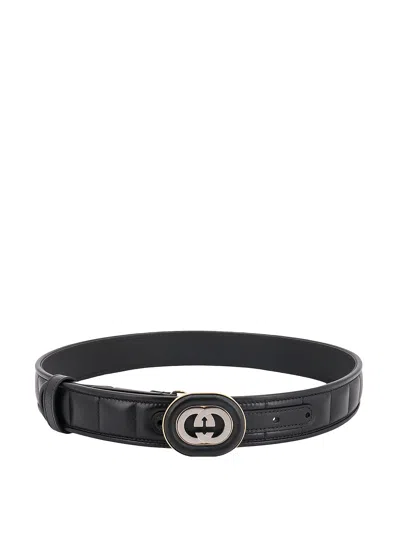 GUCCI BLACK LEATHER BELT
