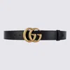 Gucci Wide Leather Belt With Double G Buckle In Black