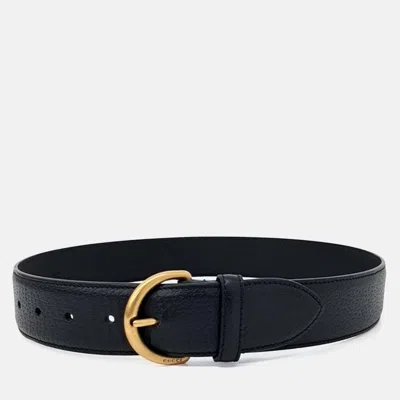 Pre-owned Gucci Black Leather Belt