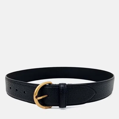 Pre-owned Gucci Black Leather Belt