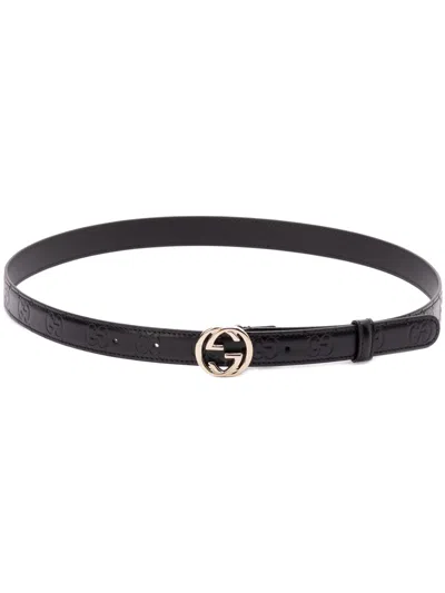 Gucci Black Leather Belt