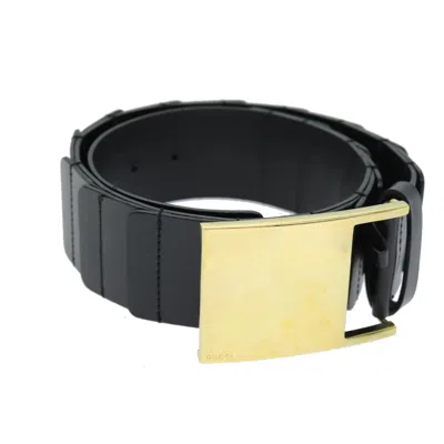 Pre-owned Gucci Black Leather Belt  ()