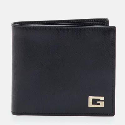 Pre-owned Gucci Black Leather Bifold Wallet