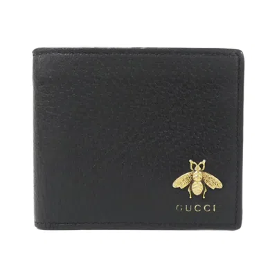Pre-owned Gucci Black Leather Bill Wallet (bi-fold) ()