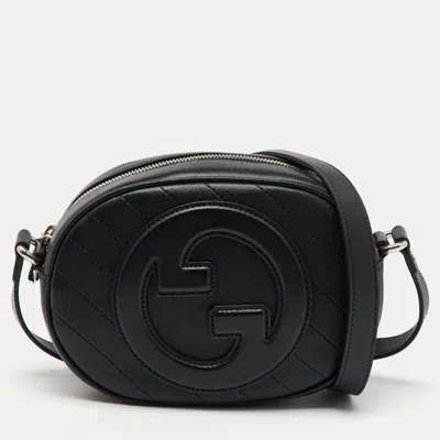 Pre-owned Gucci Black Leather Blondie Mini Shoulder Bag