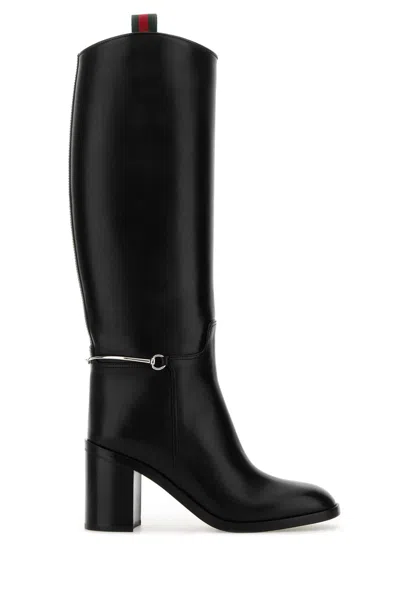 Gucci Black Leather Boots