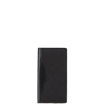 Pre-owned Gucci Black Leather Canvas Long Bill Wallet (bi-fold) ()