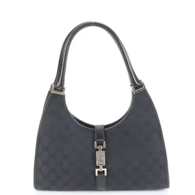 Pre-owned Gucci Black Leather Canvas Tote Bag ()