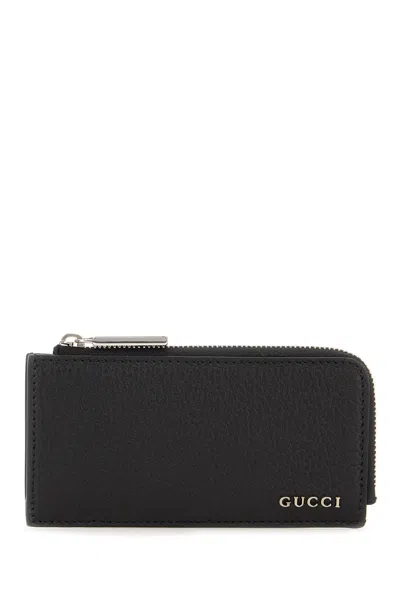 Gucci Small Leather Card Holder In Black