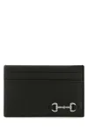 Gucci Black Leather Card Holder In Black