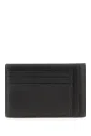 Gucci Black Leather Card Holder In Gg