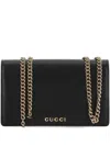 Gucci Chain Wallet Gold-tone Strap In Black