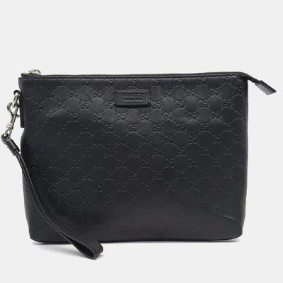 Pre-owned Gucci Black Leather Cimaline Clutch