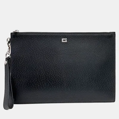 Pre-owned Gucci Black Leather Clutch