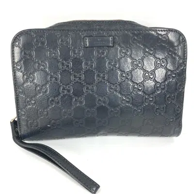 Pre-owned Gucci Black Leather Clutch Bag Pouch ()
