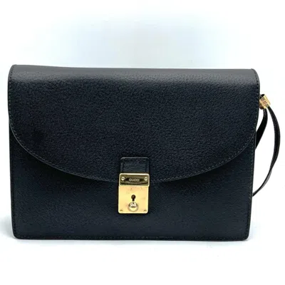 Pre-owned Gucci Black Leather Clutch Bag Pouch ()