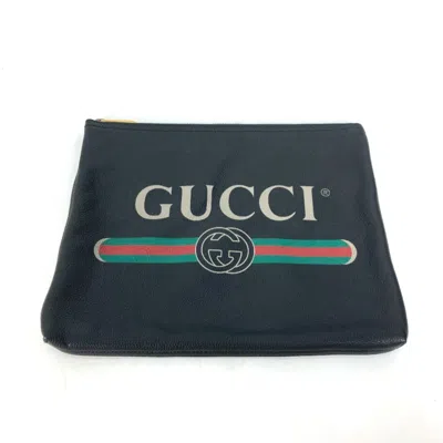 Pre-owned Gucci Black Leather Clutch Bag ()
