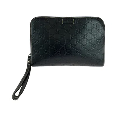 Pre-owned Gucci Black Leather Clutch Bag ()