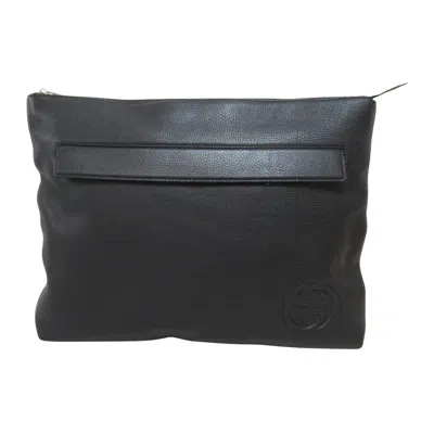 Gucci Black Leather Clutch Bag ()
