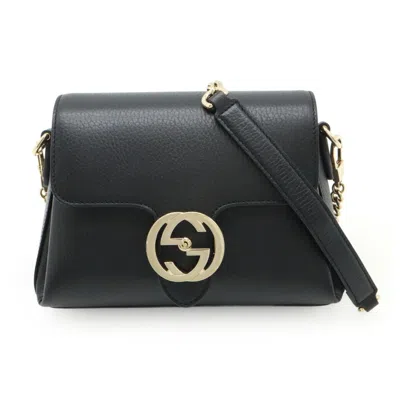Pre-owned Gucci Black Leather Clutch Bag Shoulder Bag ()
