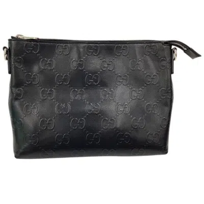 Pre-owned Gucci Black Leather Clutch Bag Shoulder Bag ()