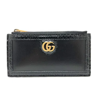 Pre-owned Gucci Black Leather Coin Purse/coin Case ()