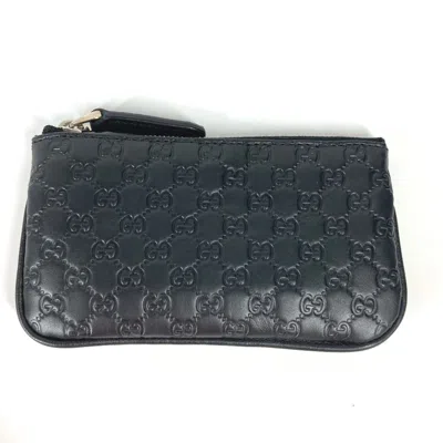 Pre-owned Gucci Black Leather Coin Purse/coin Case ()