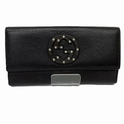 Pre-owned Gucci Black Leather Coin Purse/coin Case ()