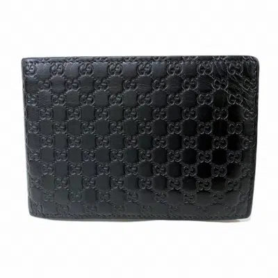 Pre-owned Gucci Black Leather Coin Purse/coin Case ()