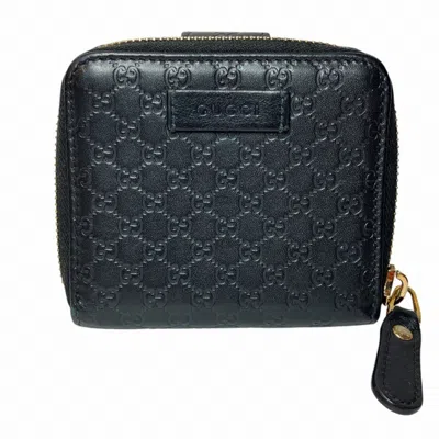 Pre-owned Gucci Black Leather Coin Purse/coin Case ()