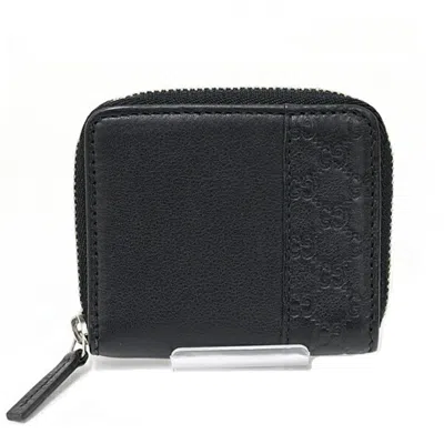 Pre-owned Gucci Black Leather Coin Purse/coin Case ()