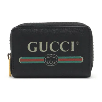 Pre-owned Gucci Black Leather Coin Purse/coin Case ()