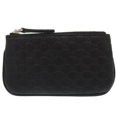 Pre-owned Gucci Black Leather Coin Purse/coin Case ()