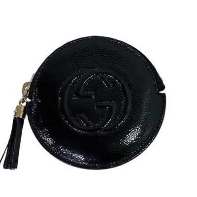 Pre-owned Gucci Black Leather Coin Purse/coin Case ()