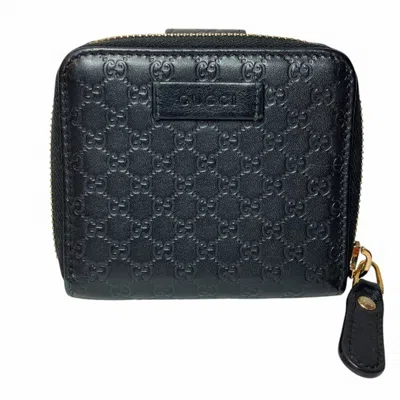 Pre-owned Gucci Black Leather Coin Purse/coin Case ()