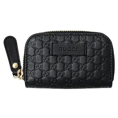 Pre-owned Gucci Black Leather Coin Purse/coin Case ()