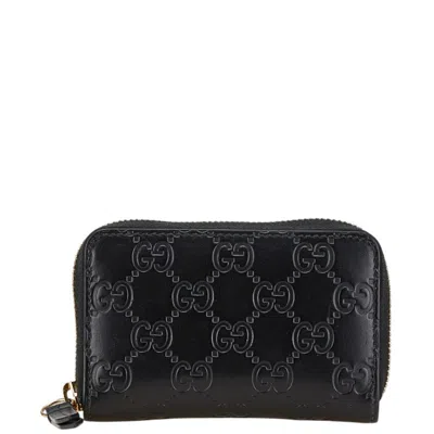 Pre-owned Gucci Black Leather Coin Purse/coin Case ()