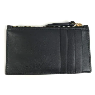 Pre-owned Gucci Black Leather Coin Purse/coin Case ()