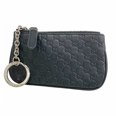 Pre-owned Gucci Black Leather Coin Purse/coin Case ()