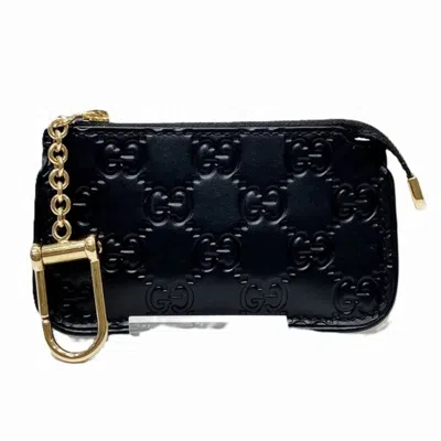 Pre-owned Gucci Black Leather Coin Purse/coin Case ()