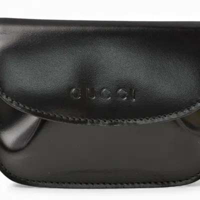 Pre-owned Gucci Black Leather Coin Purse/coin Case ()
