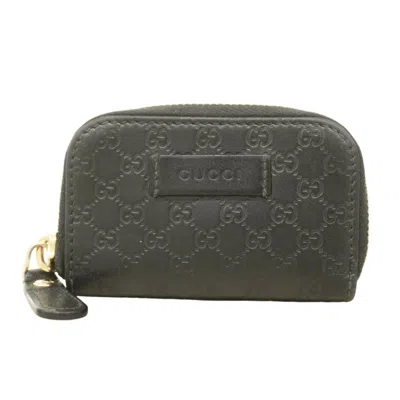 Pre-owned Gucci Black Leather Coin Purse/coin Case ()