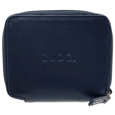 Pre-owned Gucci Black Leather Coin Purse/coin Case ()