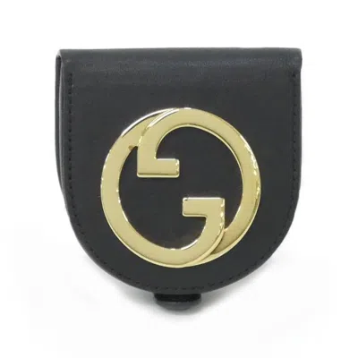 Pre-owned Gucci Black Leather Coin Purse/coin Case ()