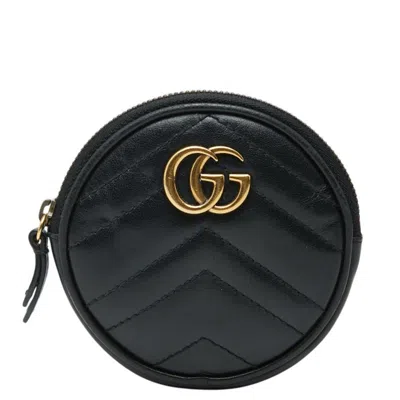 Pre-owned Gucci Black Leather Coin Purse/coin Case ()